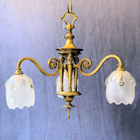 3 Branch Brass Electric Light Fitting HL582