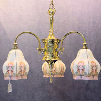 3 Branch Brass Electric Light Fitting HL586