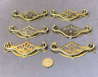 3 Pairs of Brass Drawer Handles CK547