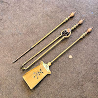 3 Piece Brass and Copper Fire Iron Set F674