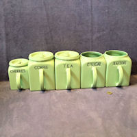 5 Green Ceramic Storage Jars SJ262