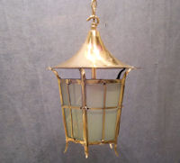 Art Nouveau Brass Electric Hall Lantern HL367