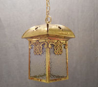 Art Nouveau Brass Hall Lantern