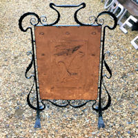 Arts & Crafts Copper & Wrought Iron Fire Screen F281