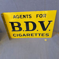 B.D.V. Cigarettes Enamel Sign S366