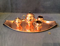 Benson Copper Tray and Tea Set 