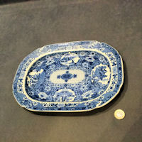 Blue and White Oval Platter P104