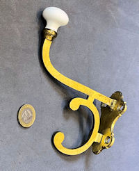 Brass & Ceramic Hat & Coat Hook, 3 matching available CH165