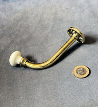 Brass & Ceramic Hat & Coat Hook CH174