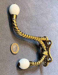 Brass & Ceramic Hat & Coat Hook, 7 matching available CH76