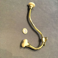 Brass and Ceramic Hat and Coat Hook CH913