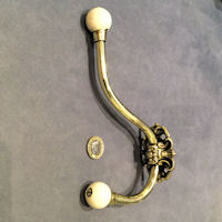 Brass and Ceramic Hat and Coat Hook CH914