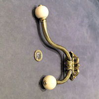 Brass and Ceramic Hat and Coat Hook CH915