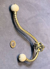 Brass & Ceramic Hat & Coat Hook, 3 matching available CH99