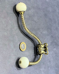 Brass and Ceramic Hat and Coat Hooks, 2 matching available CH02