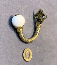Brass & Ceramic Hat or Coat Hook, 5 matching available CH123