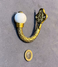 Brass & Ceramic Hat or Coat Hook CH83