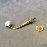 Brass and Ceramic Hat or Coat Hook CH887