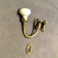 Brass and Ceramic Hat or Coat Peg CH918