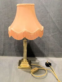 Brass Corinthian Column Electric Side Lamp SL421