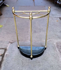 Brass 'D' Shaped Umbrella Stand 