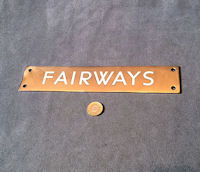 Brass Fairways Nameplate NP275