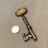 Brass Infilled Wrought Iron Door Key