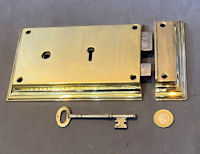 Brass Rim Lock, 6 identical available RL918A