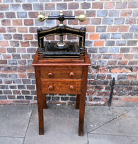 Cast Iron Book Press on Stand 