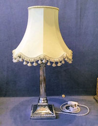 Chromed Corinthian Column Electric Side Lamp SL392