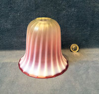 Cranberry and Opaline Glass Lamp Shade