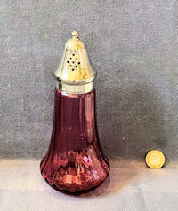 Cranberry Glass Sugar Shaker SS6