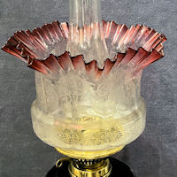Cranberry Tinted Glass Oil Lamp Shade OS178