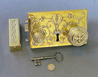 Decorated Brass Rim Lock