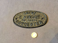 E. Savage of Worcester Cast Iron Nameplate NP354