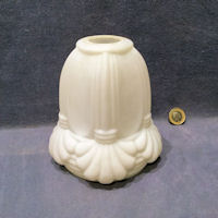 Embossed White Glass Electric Lamp Shade S497