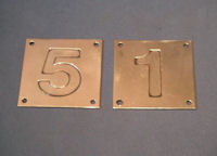 Engraved Brass House Number 5 and 1 only HN27