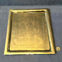 Engraved 'Punch Cover' Brass Tray