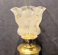 Etched and Frosted Glass Oil Lamp Shade OS156