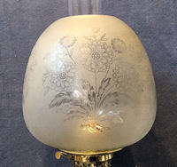 Etched Glass Oil Lamp Globe OS145