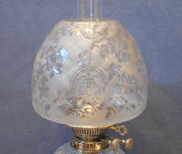 Etched Glass Oil Lamp Shade OS121