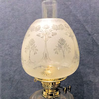Etched Glass Oil Lamp Shade OS172