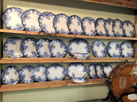 Flow Blue and White part Dinner Service