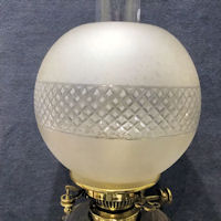 Frosted and Cut Glass Oil Lamp Shade OS168