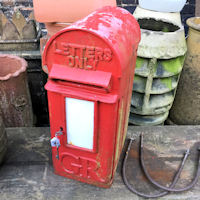 GR Post mounted Cast Iron Post Box