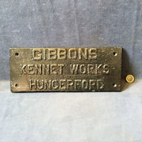Gibbons of Hungerford Cast Iron Nameplate