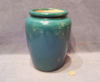 Green Stoneware Ronuk Floor Polish Jar BJ144