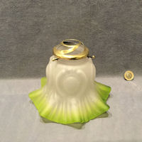 Green Tinted and Frosted Glass Lamp Shade S493