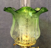 Green Tinted Glass Oil Lamp Shade