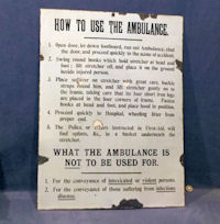 The Ambulance Enamel Sign